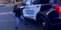 Crazy Woman Attacks Oregon Police Vehicle