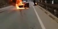 Tricycle Rider On Fire