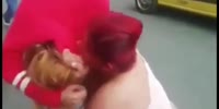 Thick Redhead Crushes Tiny Girl In Colombia