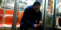 Freak on NYC Subway gets too close to baby stroller