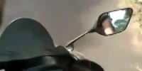 Blind Biker crashes into home