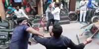 Shopkeepers in UP's Baghpat engage in hand-to-hand combat using lathis, pipes, etc.