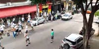 Soccer Fans Fighting With Sticks