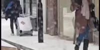 Morons Sitting In The Car Enjoy Watching People Falling On Ice