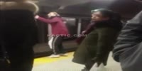 Train hits lady in the face