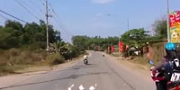 Two Bikers Collide In Vietnam, One Dies