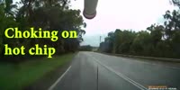 Driver Passed Out After Choking on Hot Chip