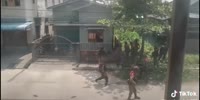 Myanmar Police Beat & Shoot Involved In Protests Civilian