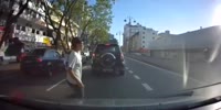 pedestrian hit by car