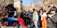 Fight At Anti Lockdown Protest In New York