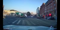 Cement Mixer Bumps a Pedestrian (R)