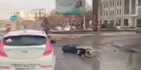 Russian Couple Ragdolled By Drunk Driver