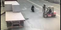 (Short) Man Takes a Forklift to the Chest