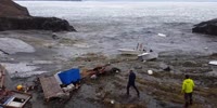 Fisherman Runs For His Life As Tsunami Hits The Beach In Greenland