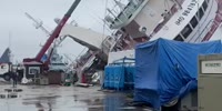 New ship capsized at the pier