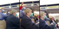 Bitch screams like hyena on plane