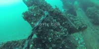 Scuba Diver Encounters Container Ship