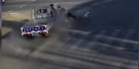 Truck Knocks Down Pedestrian and Moped