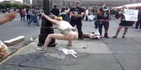 Nasty chick shits in public
