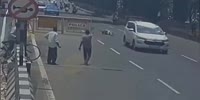 Indian Man Falls From the Sky onto Car