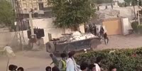 Protester Getting Crushed By Tank