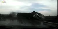 Truck Destroys Car Head-On in China