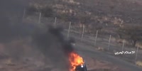 Houthis destroyed a pickup carrying Saudi Backed Mercenaries