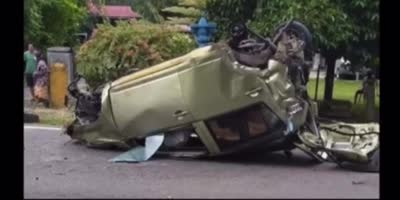 Epic Flying Car Crash in Malaysia