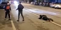 Two Guys Beaten By Prick In Night Beijing