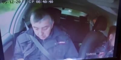 Russian Police Car Wrecks Into The Van