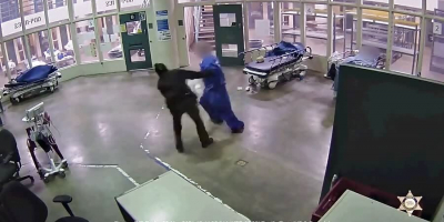 Thug Beats Up Female Prison Worker