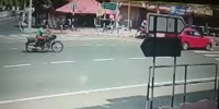 Biker Idiots Hit by Red Car