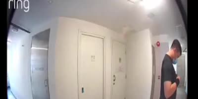 Pervy  Rubs His Thing After Sniffing Womens Shoe