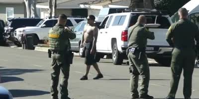 Man Bean Bagged & Bitten By K9 After Standoff In California