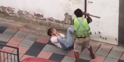 Stick Beatdown For Guy Who Kicked Homeless Mans Dog