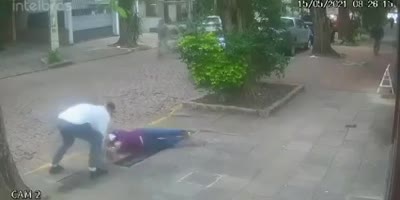 Girl Attacked From Behind & Mugged In Brazil