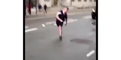 Drunk Scottish Fan Hit By Moped in London