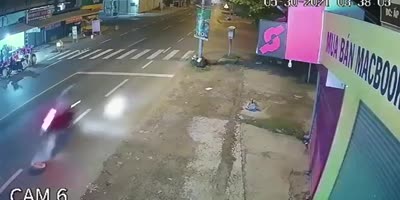 Asshole Causes Biker To Wreck