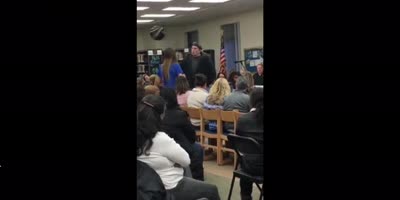 Guy pulls closed knife at PTA meeting no one knows what to do