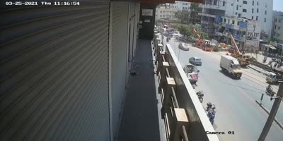 Biker Fell Under the Truck in Bangalore