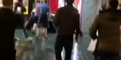 Lads Fighting In London Chinatown