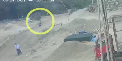 Yellow Circle Shows Man Chased & Gunned Down In Peru