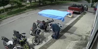 Mexican Biker Having A Shitty Day To Remember