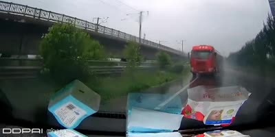 Red Truck Ends Dashcam Video From China