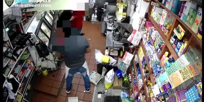 Dude Loses Sneakers In NY Bodega