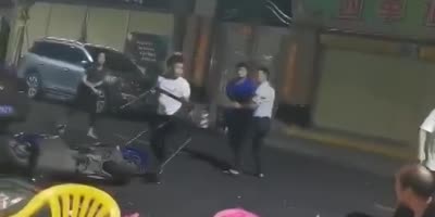 Drunk Street Bar Fight