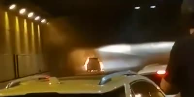 Screams Of Horror In Chinese Tunnel As People Burn Alive Trapped Inside The Car