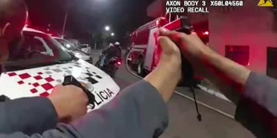 Brazilian Police Bodycam Shows Officer Getting Shot