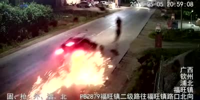 short: Bikers Sent Into Orbit by Ramming Car