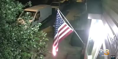 Man Burns US Flag, Sets House On Fire!